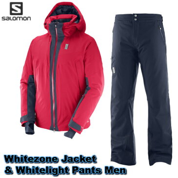 【楽天SS期間P5倍】SALOMON 2018 サロモン メンズ WHITEZONE JKT+WHITELIGHT PANT Mens L39711900 BarbadosCherry/NightSky+ NightSkyスキーウェア 上下セット 送料無料