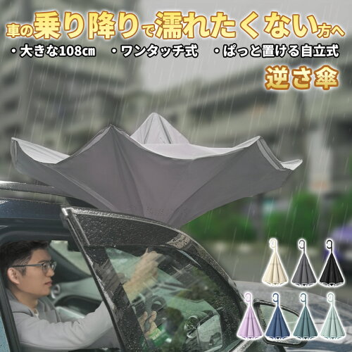 逆さ傘 逆さ 傘 おしゃれ さかさま傘 長傘 レディース ハンズフリー ...