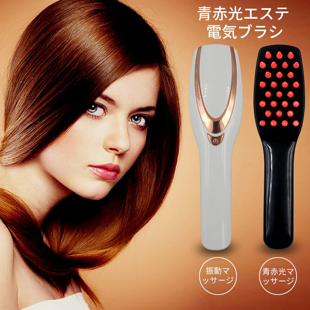 マッサージ器（5000円程度） 電気ブラシ ヘアブラシ 電動ヘッドブラシ 頭皮マッサージ 頭皮ブラシ 薄毛予防 抜け毛予防　青赤光りエステ スカルプマッサージャー マッサージ機 リラックス コードレス  血行不良 皮脂洗浄 美容家電 プレゼント