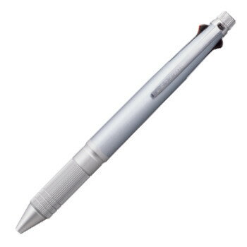 ★三菱鉛筆 MITSUBISHI ／ジェットストリーム 多機能ペン 4&1 Metal Edition / 軸色:アイスシルバー / インク色:黒、赤、青、緑/ ボール径:0.5