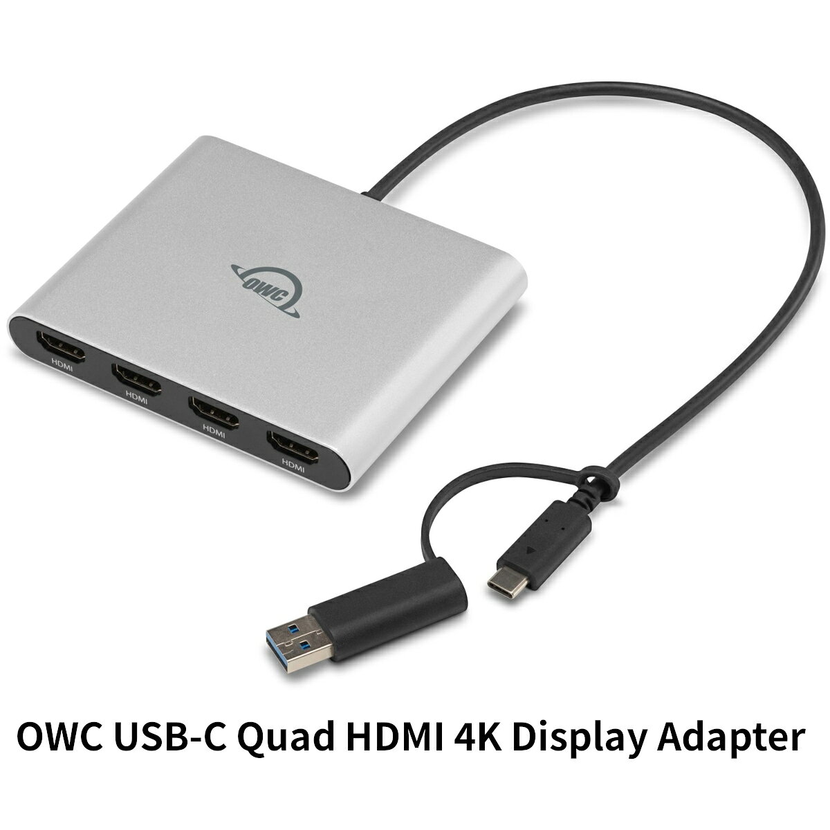 OWC USB-C Quad HDMI 4K Display Adapter 最大4画面までの4K/60Hz出力可能 マルチOS/マルチデバイス対応