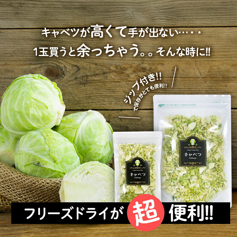 ［アミュード公式］キャベツ フリーズドライ 防災 非常食 長期保存 備蓄品 スープ みそ汁 具材 調味料 お好み焼き たこ焼き 餃子 サラダ 鍋 まとめ買い 業者 業者向け 保存 時短 おつまみ お弁当 食物繊維 野菜 料理 トッピング amuood-10000744 コブクロマーケット 羽生の森 サンプル画像2