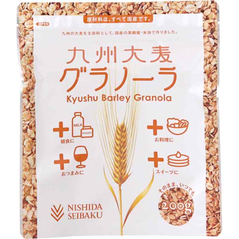 西田精麦 九州 大麦グラノーラ 2400g(200g×12) 九州産 大麦