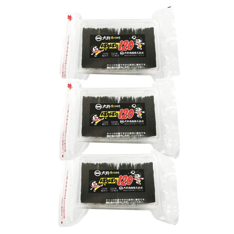 大野海苔 ぱりぱり120 徳島 名産 味付けのり 【3個セット】のサムネイル