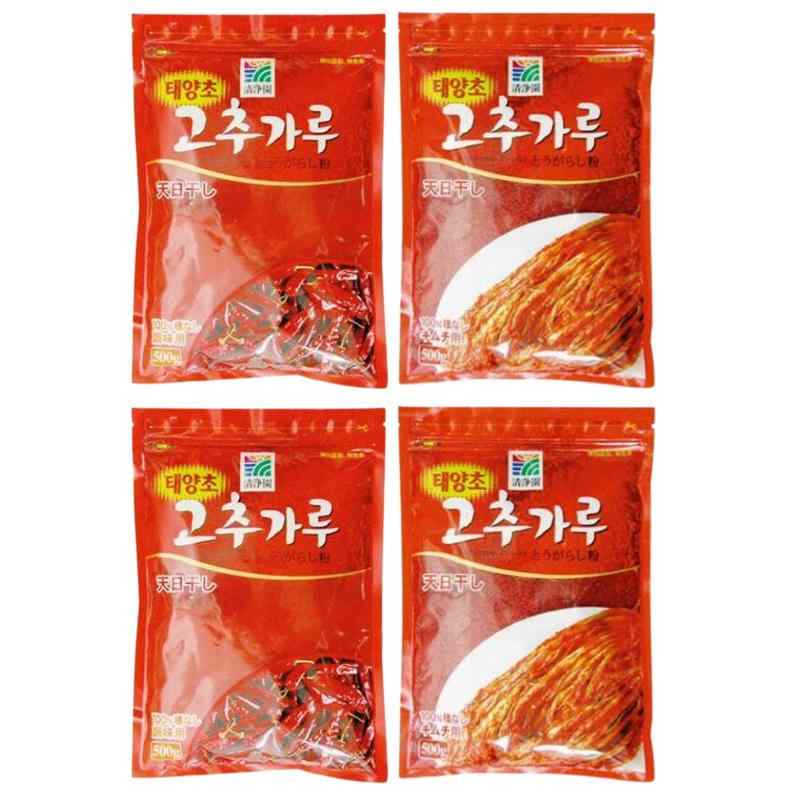 [O'Food]【唐辛子粉 고추가루 2kg (キムチ用・調味用 500g 各2袋セット)】 無添加 唐辛子 調味料 香辛..