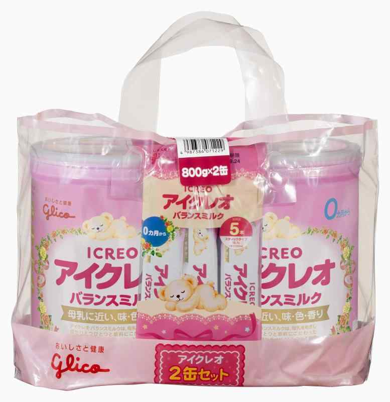 【旧品】アイクレオ バランスミルク 800g×2缶セット(サンプル付き) 粉ミルク ベビー用【0ヵ月~1歳頃】