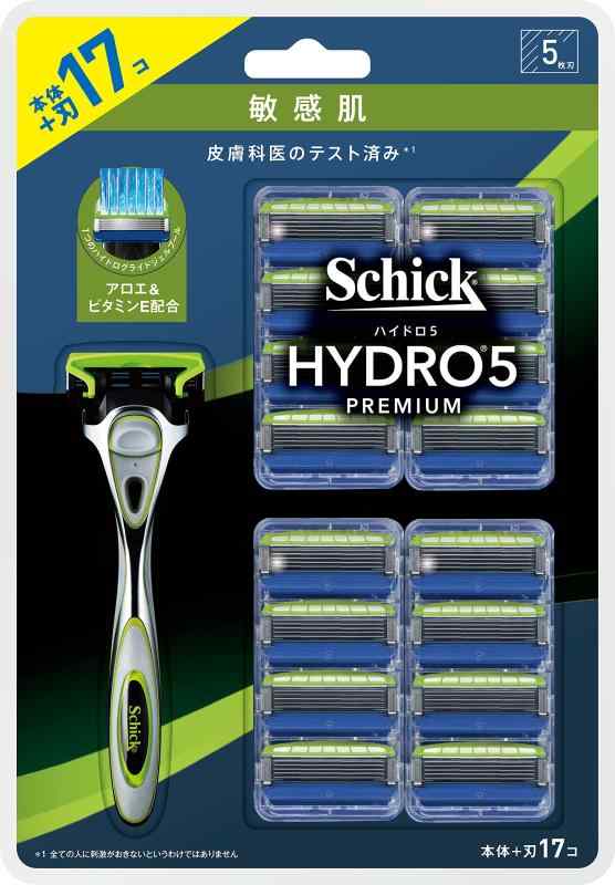 楽天AMURO expressSchick（シック） ハイドロ5プレミアム 敏感肌 クラブパック（ホルダー（刃付き）+替刃16コ） 髭剃り カミソリ 男性用 シルバー