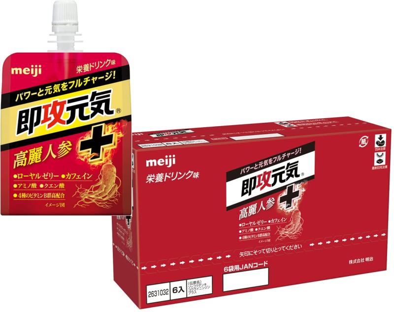 即攻元気ゼリー 高麗人参+ 栄養ドリンク味 180g×6個 明治