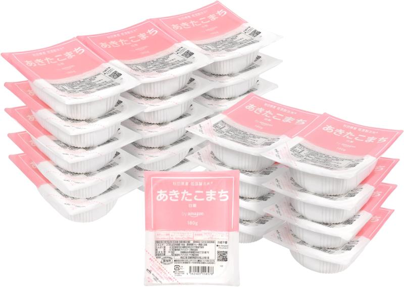 by Amazon パックご飯 秋田県産 あきたこまち 180g×24個 国産米 100% 低温製法米