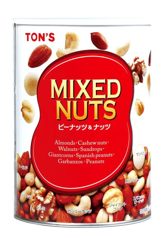 東洋ナッツ ミックスナッツ缶 8種配合 アーモンド カシューナッツ クルミ おつまみ 塩味 355g