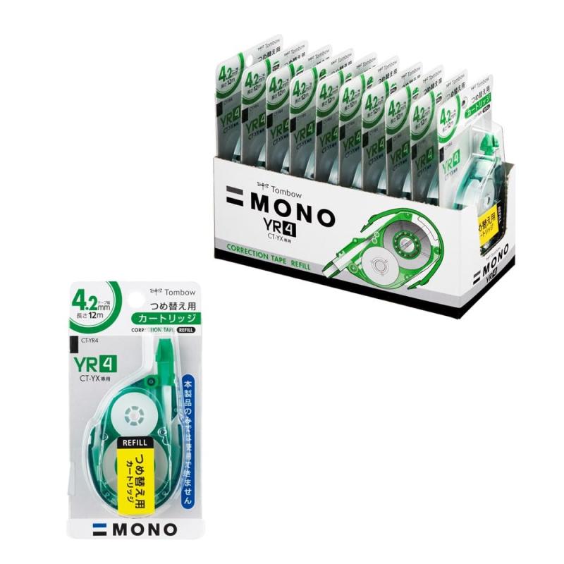 トンボ鉛筆 修正テープ MONO モノYX用カートリッジ 4.2mm (CT-YX4 用つめ替え) 10個 CT-YR4-10P
