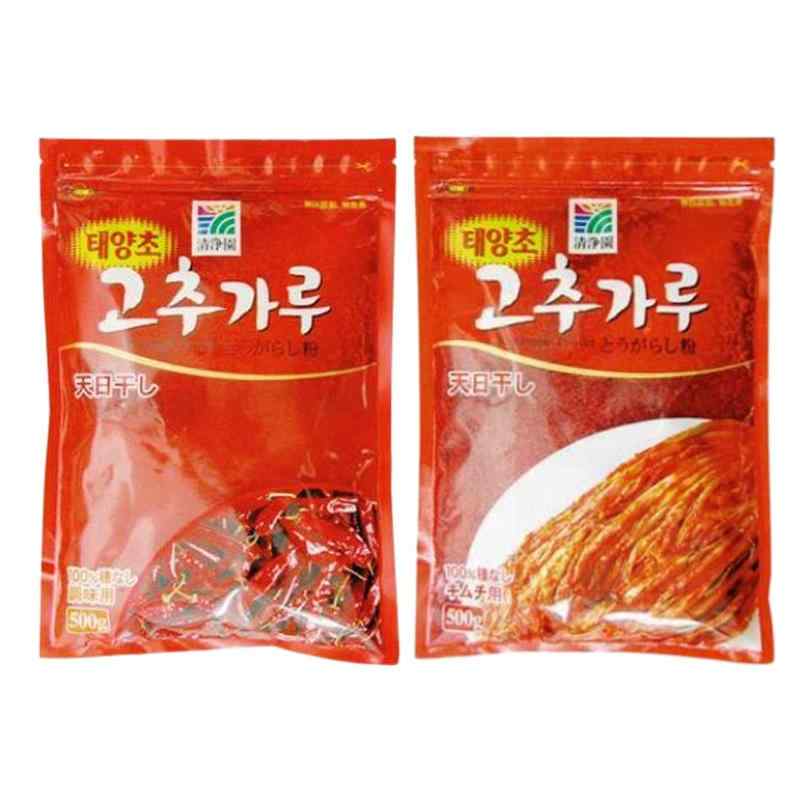 [O'Food]【唐辛子粉 고추가루 1kg (キムチ用・調味用 500g 各1袋セット)】 無添加 唐辛子 調味料 香辛..