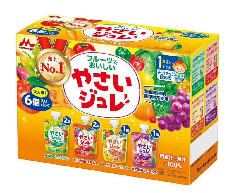 森永 フルーツでおいしいやさいジュレ 70g×6個パック [ 1歳頃から 4種 アソート 詰め合わせ ]