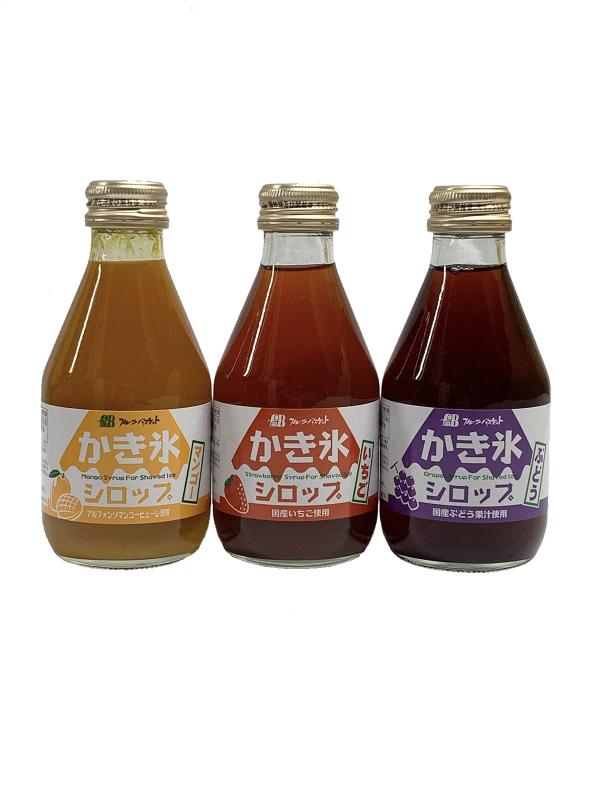 フルーツバスケット 無添加 かき氷 シロップ 3種類セット いちご マンゴー ぶどう