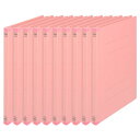 プラス 背補強フラットファイル A4縦 2穴 10冊 ピンク No.021S 79-438
