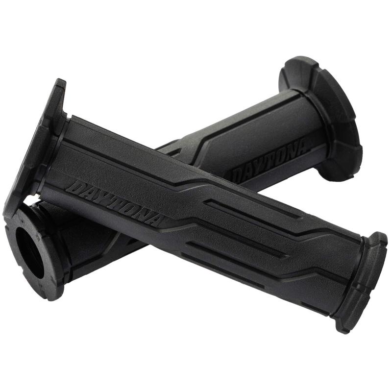 デイトナ(Daytona) グリッピーグリップ バイク用 グリップ ハンドル径Φ22.2用 125mm 2層構造 エンド貫通 GG-D-LINE ブラック 98449