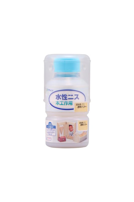 和信ペイント 水性ニス 屋内木工作品に最適 速乾・使いやすく安全 透明クリヤー 130ml