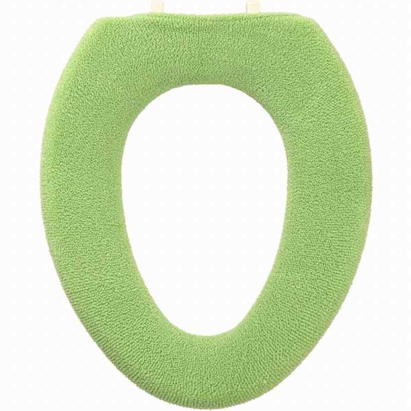 オカ(OKA) やわらか便座カバー シーズ O型専用タイプ グリーン (トイレ便座 クッション やわらか 厚織 抗菌 防臭)