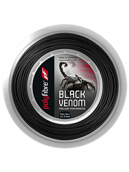 ポリファイバー ブラックヴェノム 1.15／1.20／1.25／1.30mm 200Mロール 硬式テニス ポリエステル ガットPolyfibre Black Venom 1.15／1.20／1.25／1.30 200m roll strings ブラックベノム[次…