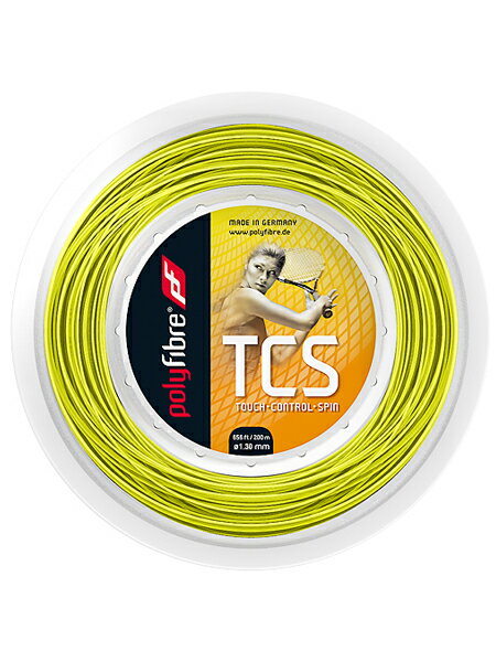 ポリファイバー TCS 1.15／1.20／1.25／1.30mm 200Mロール 硬式テニスガット ポリエステルガット Polyfibre TCS 1.15／1.20／1.25／1.30 200m roll strings[次回使えるクーポンプレゼント]