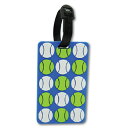 【26時間限定1000円クーポン】【プレゼントにぴったり♪】RACQUET INC(ラケットインク) テニス バッグタグ テニスボール柄 RITG06-ブルー×...