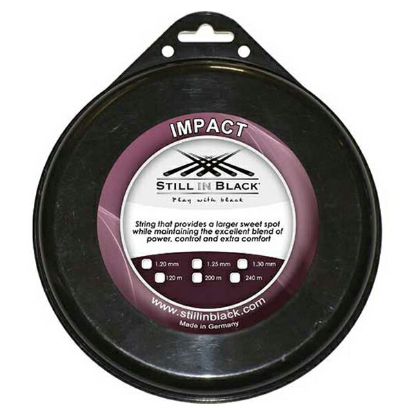 スティル イン ブラック(STILL IN BLACK) インパクト(1.20mm／1.25mm／1.30mm)200Mロール 硬式テニス ポリエステル ガット IMPACT[次回使えるクーポンプレゼント]