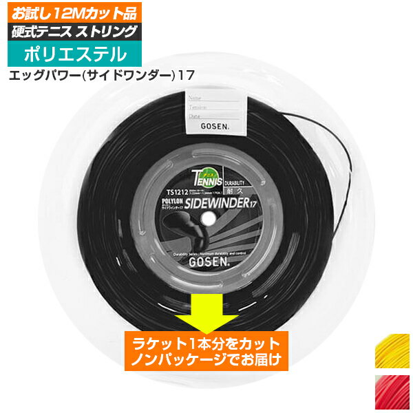 ガット 【お試し12Mカット品】ゴーセン エッグパワー17(1.22-1.24mm) 硬式テニスガット ポリエステルガット(GOSEN) TS101[次回使えるクーポンプレゼント]