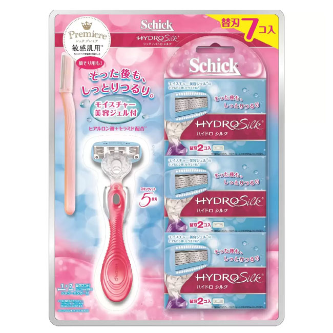 「そった後もしっとりつるり」Schick(シック) ハイドロシルク 敏感肌用 本体＋替刃7個＋顔そり用 HS_CLP_18B-COS コストコ(22y5m) 次回使えるクーポンプレゼント