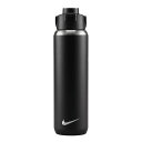 「保冷専用」ナイキ(NIKE) リチャージ チャグボトル ステンレススチール 24オンス (700ml) N100331109124／HY2017-091 ブラック×ホワイト(23y3m)