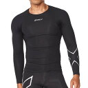 2XU(ツータイムズユー) メンズ PWXコンプレッション ロングスリーブトップ MA6398A-BLKSIL ブラック×シルバー(24y12mトレーニング)[...