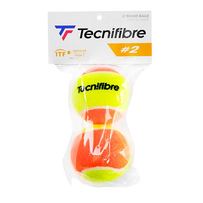 「2球入り」テクニファイバー(Tecnifibre) ステージ2 オレンジボール (ツートンタイプ) ジュニアテニスボール TBP2OR1(23y1m) 次回使えるクーポンプレゼント