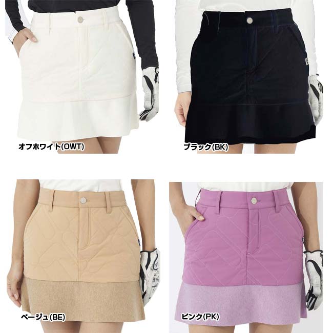 【ブラックフライデー2BUY 8%OFF】売切りセール！在庫処分特価】【日本サイズ】FILA(フィラ) 2023 FW レディース ニット×中綿 スカート ストレッチ 保温 蓄熱 793-342(23y9mゴルフ)[次回使えるクーポンプレゼント]