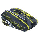 バボラ(Babolat) Pure Aero ピュアアエロ 12PK ラケットバッグ テニスバッグ 751221-370 グレー×イエロー×WH(22y11m)...