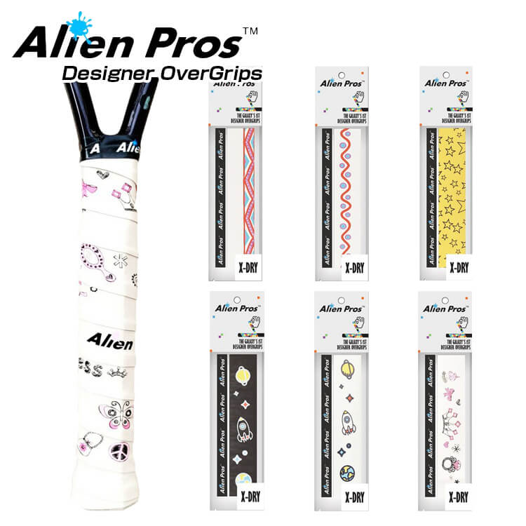 Alien Pros(エイリアン プロス) デザイナー テニス グリップテープ ドライ タイプ X-DRY PLUS XD-TE-1(19y10m)