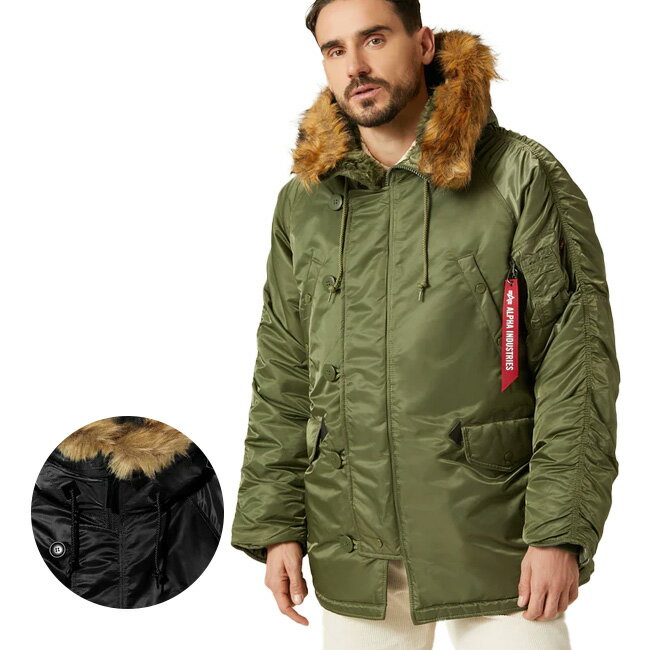 USサイズ ALPHA INDUSTRIES アルファインダストリーズ ユニセックス N-3B ヘリテージ パーカー ファー付きフードジャケット N3Bミリタリージャケット MJN31000C1 22y11m [次回使えるクーポンプ…