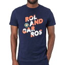 「海外サイズ」Roland Garros Official(ローランギャロス) 2023 SS メンズ RGグラフィック 半袖Tシャツ RG22004-ネイビー(23y4mテニス) 次回使えるクーポンプレゼント