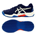 アシックス(Asics) ジュニア ゲルレゾリューション 8 CLAY GS クレーコート用テニスシューズ 1044A019-405 ディーバブルー×WH(23...