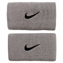 ナイキ(NIKE) ユニセックス スウッシュ ダブルワイド リストバンド 2個1セット NNN05078OS/BN0006/BN2094-078 シルバー×ブラ...