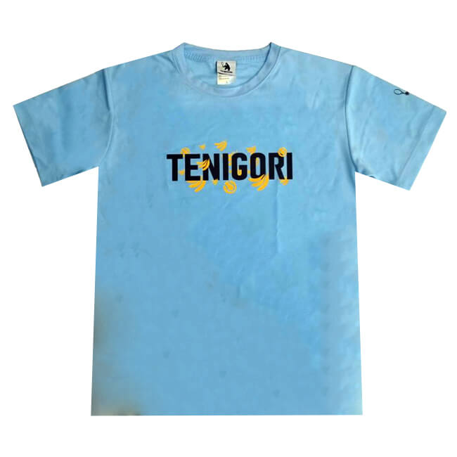 TENIGORI(テニゴリ) ユニセックス 袖プリント 半袖ロゴTシャツ TGMT011-サックス(20y8m)