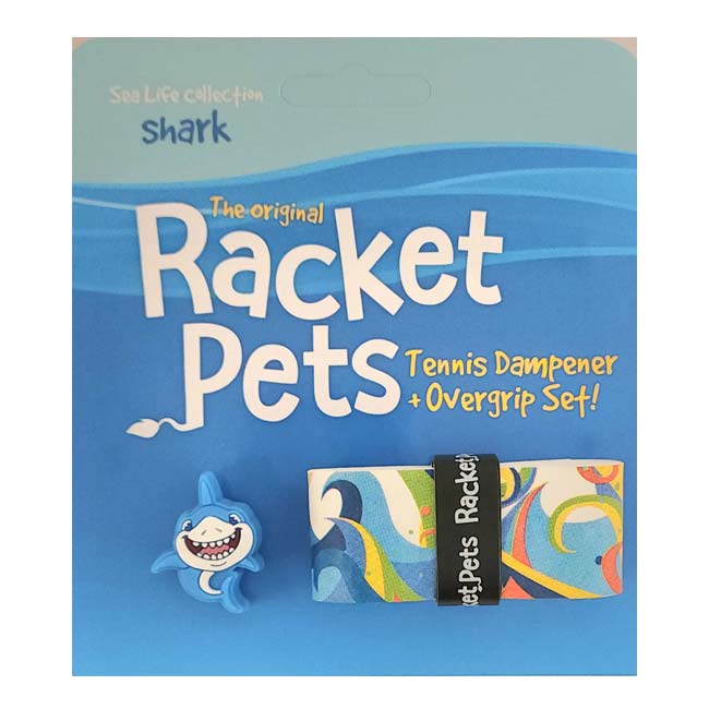 Racket Pets(ラケットペット) シーライフコレクション シャーク ダンプナー ＆ オーバーグリップテープ ドライタイプ 振動止め 海の生き物 サメ 鮫 (23y11m) 次回使えるクーポンプレゼント