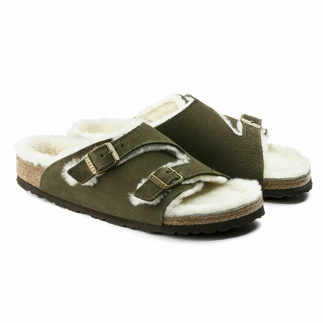 在庫処分特価】BIRKENSTOCK(ビルケンシュトック) ユニセックス ZURICH ／ チューリッヒ ファー サンダル Regular FIT 1012252-フォレスト(20y9m)