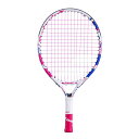 バボラ(Babolat) 2023 B-Fly 17 B-フライ 17 (137g) 海外正規品 硬式テニスジュニアラケット 140483-100 ピンク×ホワイト(23y6m)[AC][次回使えるクーポンプレゼント]