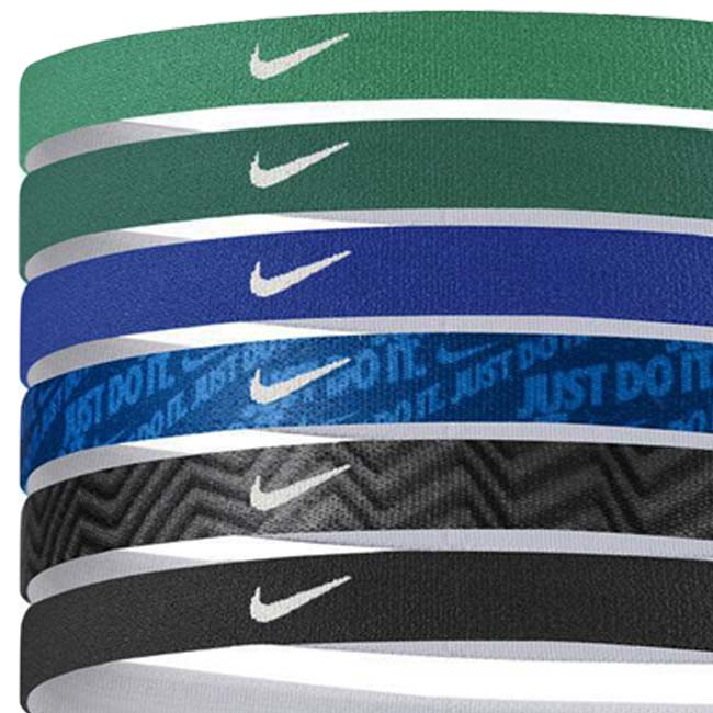 【色柄違い6本組】ナイキ(NIKE) ユニセックス プリント ヘッドバンド 6本パック BN2072-305グリーン×ブルー×ブラック(24y11m)[次回使えるクーポンプレゼント] 2