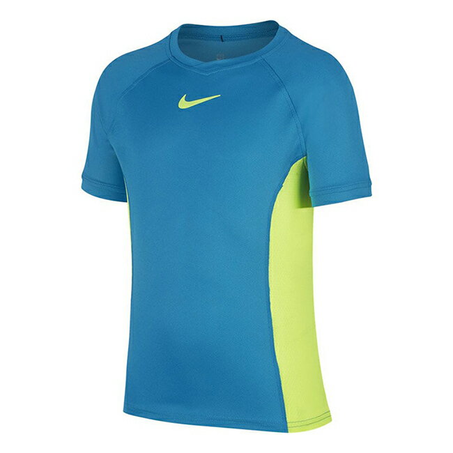 ナイキ(NIKE) 2020 FA ジュニア(ボーイズ) コート DRI-FIT クルーネック Tシャツ CD6131-425 ネオターコイズxボルト(20y10mテニス)[次回使えるクーポンプレゼント]