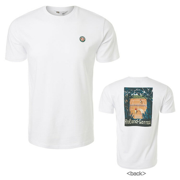 [海外サイズ]Roland Garros Official ローランギャロス 2020 メンズ オフィシャルポスター 半袖Tシャツ RTSM0820-BLA ホワイト 20y9mテニス [次回使えるクーポンプレゼント]