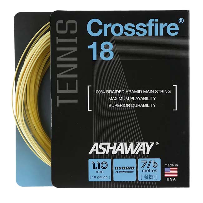 アッシャウェイ クロスファイヤー 18 ケブラー＆ナイロンのハイブリッド硬式テニスガット Ashaway Crossfire 18 Kevlar String