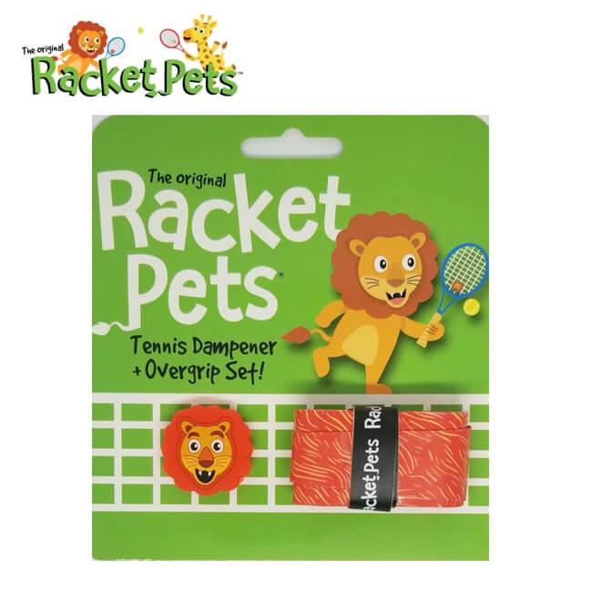 Racket Pets(ラケットペット) ライオン ダンプナー ＆ オーバーグリップテープ ドライタイプ 振動止め アニマル どうぶつ 動物 (21y4m) 次回使えるクーポンプレゼント