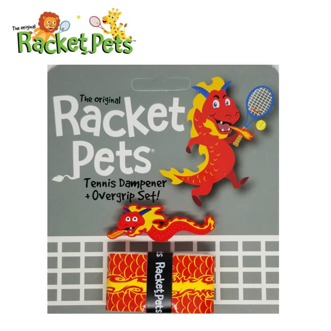 Racket Pets ラケットペット ドラゴン ダンプナー ＆ オーバーグリップテープ ドライタイプ 振動止め どうぶつ 動物 龍 竜 21y4m [次回使えるクーポンプレゼント]