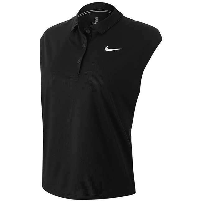 [日本サイズ]ナイキ(NIKE) 2021 SU レディース コート ヴィクトリー ノースリーブポロシャツ CV2474-010 ブラック×ホワイト(21y4mテニス)[次回使えるクーポンプレゼント]