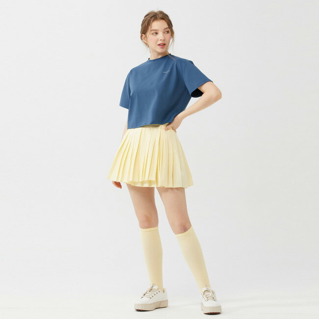 売尽しセール 20%OFF】韓国系テニスウェア [ボールホルダー有]LOVEFORTY ラブフォーティ レディース PLEATED SKIRT プリーツ スコート スカート ウェア -イエロー 21y7mテニス [次回使えるクー…